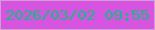 文字の大きさ：5、枠の色：cd9fd3、背景の色：d853df、文字の色：06c382 無料ブログパーツのブログ時計