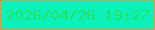 文字の大きさ：4、枠の色：cda14e、背景の色：0af1bc、文字の色：28e25e 無料ブログパーツのブログ時計