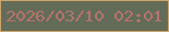文字の大きさ：5、枠の色：cda469、背景の色：636c58、文字の色：b7736c 無料ブログパーツのブログ時計