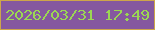 文字の大きさ：3、枠の色：cda64a、背景の色：85589f、文字の色：9bd753 無料ブログパーツのブログ時計