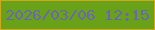 文字の大きさ：4、枠の色：cdaa1d、背景の色：69a218、文字の色：6a65b5 無料ブログパーツのブログ時計