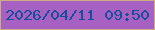 文字の大きさ：4、枠の色：cdab83、背景の色：a761c2、文字の色：194c9a 無料ブログパーツのブログ時計