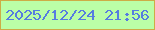文字の大きさ：1、枠の色：cdac46、背景の色：bbfea7、文字の色：567ce0 無料ブログパーツのブログ時計