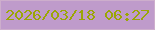 文字の大きさ：4、枠の色：cdaecc、背景の色：bf9bcb、文字の色：9ba605 無料ブログパーツのブログ時計