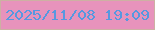 文字の大きさ：2、枠の色：cdb0a3、背景の色：e793bc、文字の色：5798e0 無料ブログパーツのブログ時計