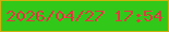 文字の大きさ：3、枠の色：cdb20f、背景の色：32c81a、文字の色：e1393f 無料ブログパーツのブログ時計