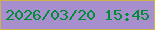 文字の大きさ：5、枠の色：cdb24c、背景の色：a78ecc、文字の色：028c36 無料ブログパーツのブログ時計