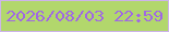 文字の大きさ：3、枠の色：cdb4ea、背景の色：b2d76c、文字の色：a067e5 無料ブログパーツのブログ時計