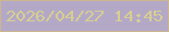 文字の大きさ：3、枠の色：cdb58e、背景の色：b3a9c7、文字の色：d9ce90 無料ブログパーツのブログ時計
