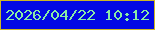 文字の大きさ：3、枠の色：cdb723、背景の色：0208e4、文字の色：8aeba5 無料ブログパーツのブログ時計