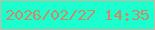 文字の大きさ：3、枠の色：cdb7a3、背景の色：1bffcf、文字の色：d28665 無料ブログパーツのブログ時計