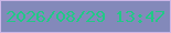 文字の大きさ：4、枠の色：cdb7e7、背景の色：8389ba、文字の色：21c986 無料ブログパーツのブログ時計