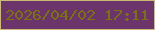 文字の大きさ：2、枠の色：cdb976、背景の色：6b356c、文字の色：7d700e 無料ブログパーツのブログ時計