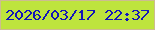 文字の大きさ：2、枠の色：cdbc90、背景の色：bee43d、文字の色：1315b9 無料ブログパーツのブログ時計