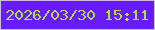 文字の大きさ：3、枠の色：cdbcdc、背景の色：691bff、文字の色：b0df46 無料ブログパーツのブログ時計