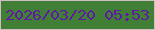 文字の大きさ：5、枠の色：cdbec1、背景の色：417e36、文字の色：6019a4 無料ブログパーツのブログ時計