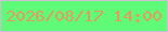 文字の大きさ：3、枠の色：cdbed5、背景の色：5ffb78、文字の色：e39b5e 無料ブログパーツのブログ時計