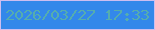 文字の大きさ：2、枠の色：cdbef0、背景の色：3388ea、文字の色：55adae 無料ブログパーツのブログ時計