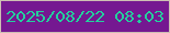 文字の大きさ：4、枠の色：cdbfb3、背景の色：751891、文字の色：24d09d 無料ブログパーツのブログ時計