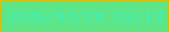 文字の大きさ：2、枠の色：cdc011、背景の色：5ee587、文字の色：41efb4 無料ブログパーツのブログ時計