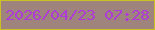 文字の大きさ：5、枠の色：cdc022、背景の色：9e847d、文字の色：af3bd6 無料ブログパーツのブログ時計