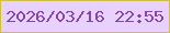文字の大きさ：3、枠の色：cdc044、背景の色：e9d1ff、文字の色：8447a4 無料ブログパーツのブログ時計