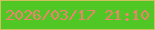 文字の大きさ：2、枠の色：cdc25e、背景の色：50c724、文字の色：ef816e 無料ブログパーツのブログ時計