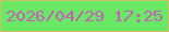 文字の大きさ：4、枠の色：cdc261、背景の色：68e864、文字の色：c85eb7 無料ブログパーツのブログ時計