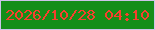 文字の大きさ：3、枠の色：cdc4e9、背景の色：148e19、文字の色：f7402e 無料ブログパーツのブログ時計