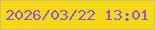 文字の大きさ：1、枠の色：cdc571、背景の色：f7d911、文字の色：8a54fc 無料ブログパーツのブログ時計