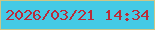 文字の大きさ：4、枠の色：cdc686、背景の色：44cae5、文字の色：ba2c39 無料ブログパーツのブログ時計