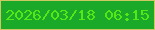 文字の大きさ：2、枠の色：cdc864、背景の色：1aa928、文字の色：54e816 無料ブログパーツのブログ時計