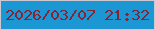 文字の大きさ：5、枠の色：cdc8d2、背景の色：1b98d4、文字の色：842435 無料ブログパーツのブログ時計