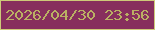 文字の大きさ：5、枠の色：cdca79、背景の色：872f5d、文字の色：bab063 無料ブログパーツのブログ時計