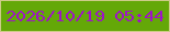 文字の大きさ：2、枠の色：cdcb88、背景の色：64a808、文字の色：9e15c6 無料ブログパーツのブログ時計