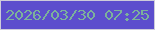文字の大きさ：4、枠の色：cdccda、背景の色：5c4ecd、文字の色：7cb19b 無料ブログパーツのブログ時計