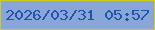 文字の大きさ：2、枠の色：cdce19、背景の色：88a7d8、文字の色：2552ab 無料ブログパーツのブログ時計