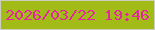 文字の大きさ：1、枠の色：cdcebd、背景の色：a3bb17、文字の色：e526a1 無料ブログパーツのブログ時計