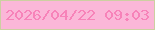 文字の大きさ：3、枠の色：cdcfa1、背景の色：fbb7d8、文字の色：f783b9 無料ブログパーツのブログ時計