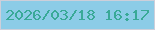 文字の大きさ：5、枠の色：cdcfda、背景の色：8ccce7、文字の色：39a997 無料ブログパーツのブログ時計