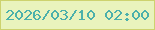 文字の大きさ：4、枠の色：cdd26e、背景の色：e9f3bd、文字の色：4bb0ab 無料ブログパーツのブログ時計
