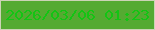 文字の大きさ：1、枠の色：cdd3b6、背景の色：55aa32、文字の色：13c414 無料ブログパーツのブログ時計