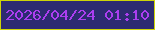 文字の大きさ：5、枠の色：cdd408、背景の色：2d2b71、文字の色：ac3ef0 無料ブログパーツのブログ時計
