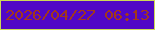 文字の大きさ：4、枠の色：cdd956、背景の色：5107c6、文字の色：a2381c 無料ブログパーツのブログ時計