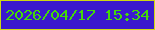 文字の大きさ：1、枠の色：cdda12、背景の色：3a19ce、文字の色：43da07 無料ブログパーツのブログ時計
