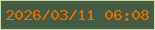 文字の大きさ：3、枠の色：cddaa5、背景の色：455b43、文字の色：de6e00 無料ブログパーツのブログ時計
