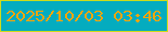 文字の大きさ：4、枠の色：cddb1c、背景の色：04acbf、文字の色：f4a608 無料ブログパーツのブログ時計