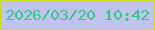 文字の大きさ：1、枠の色：cddb20、背景の色：c0c2f0、文字の色：36c782 無料ブログパーツのブログ時計