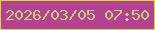 文字の大きさ：3、枠の色：cddd35、背景の色：b54193、文字の色：bcd37c 無料ブログパーツのブログ時計