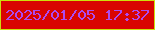 文字の大きさ：5、枠の色：cddf0d、背景の色：d90401、文字の色：ac4bf0 無料ブログパーツのブログ時計